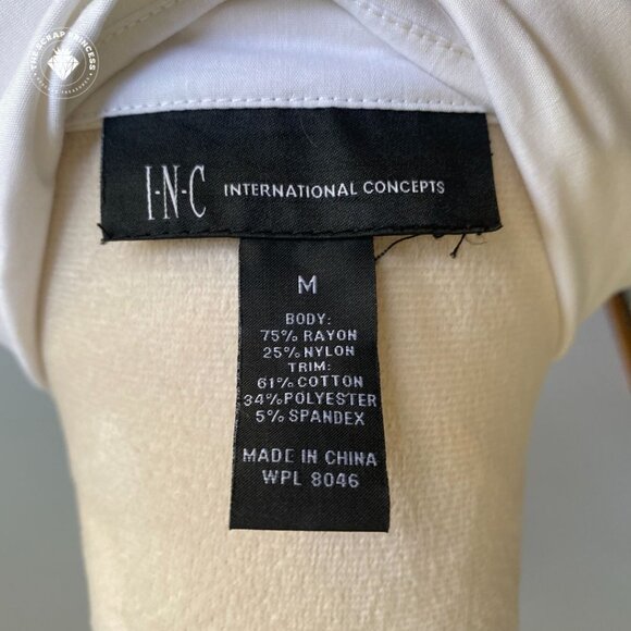 INC International Concepts Teal Layered Look Tunic with Rhinestone Collar M - Picture 5 of 8